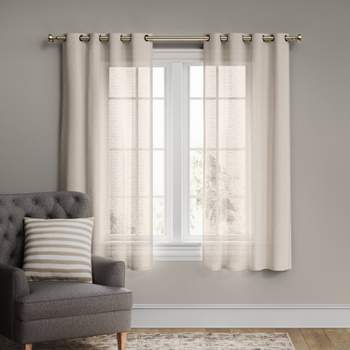 54x84 Light Filtering Diamond Weave Window Curtain Panel Gray -  Threshold™ : Target