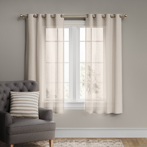 54x84 Light Filtering Textured Weave Window Curtain Panel Off White -  Threshold™ : Target