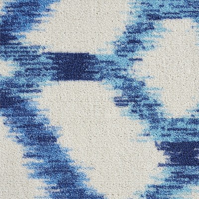 Aegean Blue and White Ikat Indoor/Outdoor Area Rug