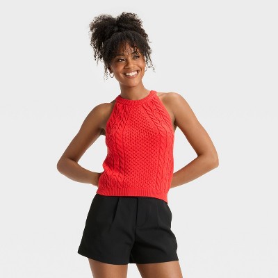 Women's Cable Crewneck Pullover Sweater Vest - A New Day™