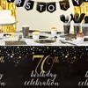 Sparkle and Bash 170-Piece 70th Birthday Party Supplies, Serves 24 Black and Gold Plates, Napkins, Cups, Cutlery, Tablecloth and Banner - 3 of 4