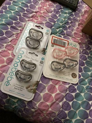 Nanobebe - 4Pk Black & Gray Flexy Active Baby Pacifiers 4/36M