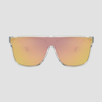 Women's Shield Sunglasses with Peach Lenses - All in Motion™ Clear