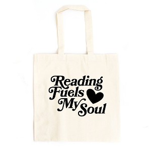 City Creek Prints Reading Fuels My Soul Canvas Tote Bag - 1 of 2
