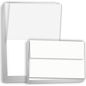 Hamilco Blank Cards and Envelopes White Cardstock Paper 4.5" x 6.25" A6 Folded Cards with Envelopes 100 Pack - 1 of 4