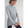 Hello Miz Women's Long Sleeve Mock Neck Button Cuff Maternity Top - 2 of 4