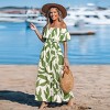 Women's Off-Shoulder Ruffle Smoked Waist Printed Maxi Dress - Cupshe - 2 of 4