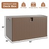 120 Gallon Outdoor Resin Deck Box, Waterproof & Lockable Storage Container, Large Patio Storage Bench, Brown - 2 of 4