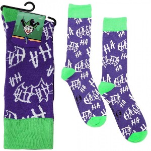 Mens Joker Maniacal Laughter Crew Socks - 1 of 2