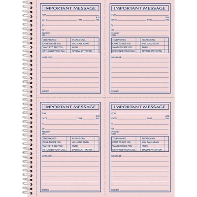 Adams Message Pad Spiral Carbonless 11"x8-1/4" 200 Sets SC1184P