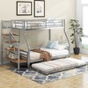 TIRAMISUBEST Twin over Full Size Bunk Bed with Trundle and Storage Staircase, Metal Bunk Bedframe with Storage Shelves and Guardrail - 4 of 4
