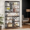Hommoo 77-Inch Tall 8-Tier Industrial Bookshelf Brown - 3 of 4