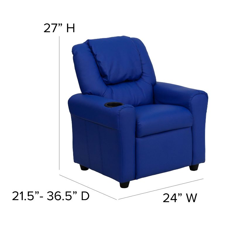 Flash Furniture Contemporary Kids Recliner with Cup Holder and Headrest, 4 of 12