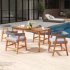 Tangkula 5PCS Patio Dining Set Solid Wood Furniture w/ Rattan Backrest & Seat Cushions - 2 of 4