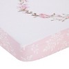 NoJo Flower Fairy Pink, White, and Taupe She Believed, She Could, So She Did 100% Cotton Nursery Photo Op Fitted Crib Sheet - 2 of 4