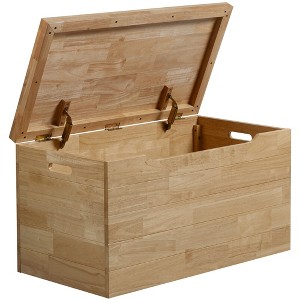 eHemco Heavy-duty Solid Hardwood Blanket Chest, Storage Trunk, 35.5 by 18.63 by 19.5 Inches, Natural - 1 of 4