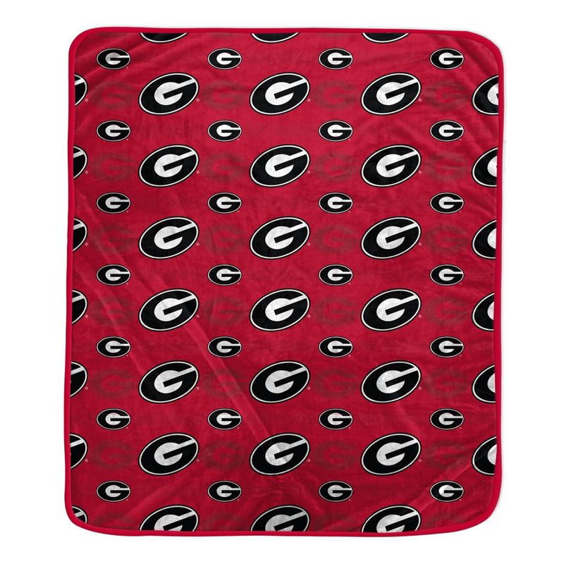 NCAA Georgia Bulldogs Repeat Tonal Logo Fleece Throw Blanket, 1 of 2