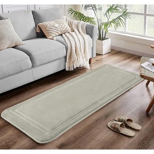 Home Mart Goods Grey Ultra Soft Thick Memory Foam Non-Slip Absorbent Bathroom Bath Mat Runner - 24"x60" - 1 of 3