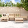 vidaXL 6 Piece Patio Lounge Set with Cushions Solid Wood - Natural Pine - 2 of 4
