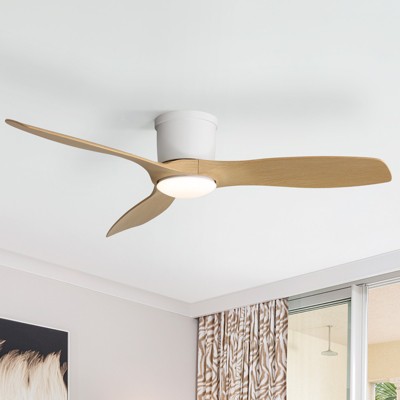 52 Inch Smart Ceiling Fans with Lights and Remote & APP Control Modern High CFM Flush Mount Ceiling Fan with ABS Blades for Bedroom Living Room