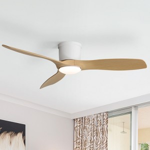 52 Inch Smart Ceiling Fans with Lights and Remote & APP Control Modern High CFM Flush Mount Ceiling Fan with ABS Blades for Bedroom Living Room - 1 of 4