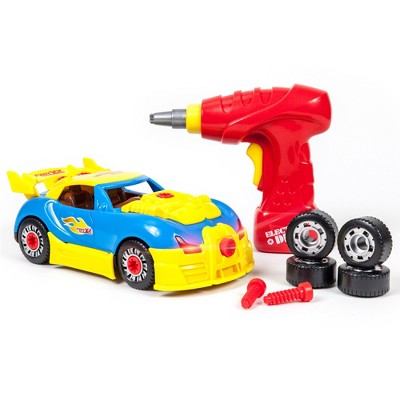 PICASSO-TILES DIY Racing Car Toy Take Apart Set, STEM Toys for Kids 3+