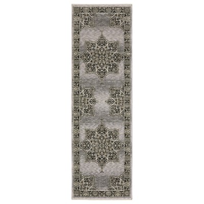 Oriental Weavers Chamberlain CH11L Grey/ Black Indoor Area Rug - 2'3" x 7'6"