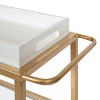 Kate and Laurel Giles Rectangle Metal Bar Cart, 28x13x30, White and Gold - 4 of 4