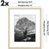Americanflat 16x20 Picture Frame with Polished Plexiglass - Set of 2 - Use as 11x14 Frame with Mat or 16x20 Frame Without Mat - Natural Oak - 2 of 4