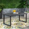 Okak 69" Outdoor Dining Table Side Tables with Acacia Wood Frame Sandblast Portable Patio End Table Outdoor&Indoor for Garden Balcony Yard Pool, Gray - 2 of 4
