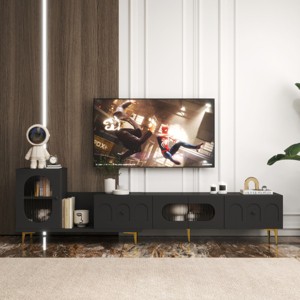 Extendable TV Stand for 80-89 Inch TV, Modern Adjustable Media Console with Storage Cabinets for Living Room-3irtyhousy - 1 of 4