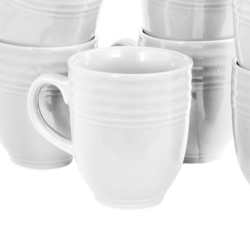 Plaza Cafe 15 oz Mug Set in White, Set of 8, 5 of 6
