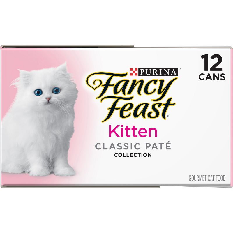 Purina Fancy Feast Kitten Classic Pat&#233; Variety Pack Turkey &#38; Fish Flavor Wet Cat Food Cans for Kittens - 3oz/12ct, 5 of 10