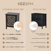 COZAYH Farmhouse 2 Drawer Bedroom Nightstand w/ Embossed Flower Motif, Set of 2 - 3 of 4
