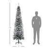 7.5' Tall Unlit Snow-Flocked Slim Artificial Christmas Tree with Realistic Branches and 738 Tips - 3 of 4