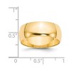 Black Bow Jewelry 7mm or 8mm 14K Yellow Gold Lightweight Half Round Standard Fit Band - 3 of 4