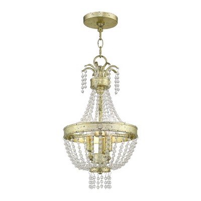 Winter Gold Mini Chandelier with Clear Crystals