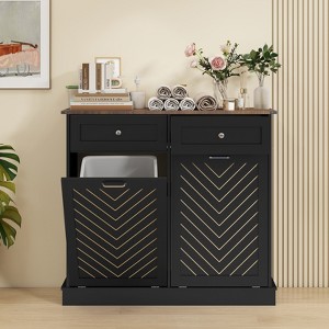 ELECWISH Manufactured Wood Manual Lift Tilt Out Trash Can - 10 Gallons - 1 of 4