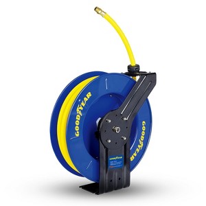 Goodyear Air Hose Reel - 1/2" x 65' Ft, 300 PSI Max, 1/4" NPT Connections, Single Arm - 1 of 4