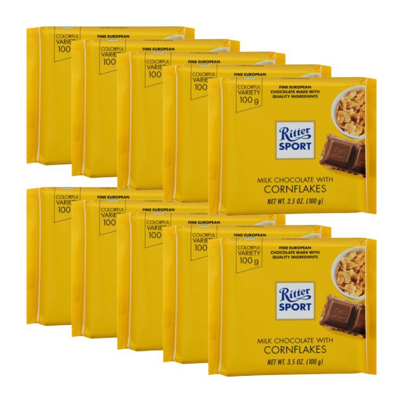 Ritter Sport Milk Chocolate With Cornflakes Bar - Case of 10/3.5 oz, 1 of 8