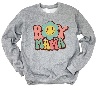 Simply Sage Market Women's Graphic Sweatshirt Boy Mama Flower