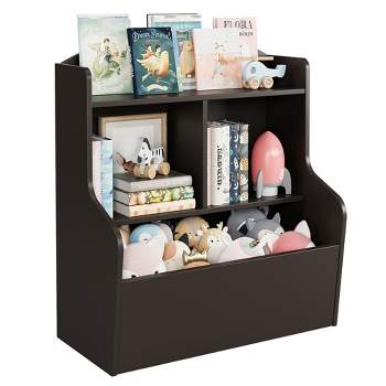Whizmax 3-Tier Toy Storage Cabinet and Bookcase, Multi Shelf with Cubby Organizer Cabinet for Toys, for Playroom and Bedroom