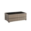XIZZI Outdoor Coffee Table with Umbrella Base Insert, All-Weather Wicker Patio Table with Center Umbrella Hole, Rectangular Umbrella Table, Gray 1 - 2 of 3
