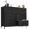 SEVOBAL Utility Storage Cabinets 7 Dressers Fabric Storage Tower, Wooden Top for Kid Room, Closet, Entryway, Nursery, Black, 39.3"*11.8"*30.3" - 2 of 4