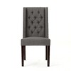 Lyngins Contemporary Tufted Dining Chairs (Set of 2), Button Diamond Stitch Kitchen Chair, Living Room Chair with High Wingback & Birch Wood Legs - 3 of 4