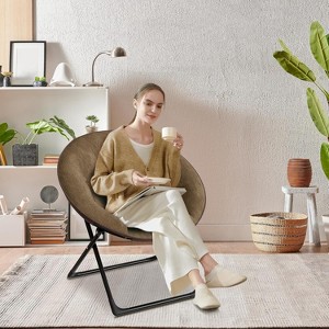 Comfy Saucer Chairs, Folding Reading Lounge Chair, Living Room Chair with Soft Thick Padded Seat & Metal Frame, for Kids Adults - 1 of 4