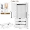 Coolmee Rattan Armoire Wardrobe Closet with 3 Drawers and 2 Doors, Wooden Wardrobe Cabinets for Hanging Clothes, Tall Standing Bedroom Armoires - 2 of 4