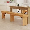Emma and Oliver 8' x 12" Antique Rustic Solid Pine Folding Farm Bench - Portable Bench - 2 of 4