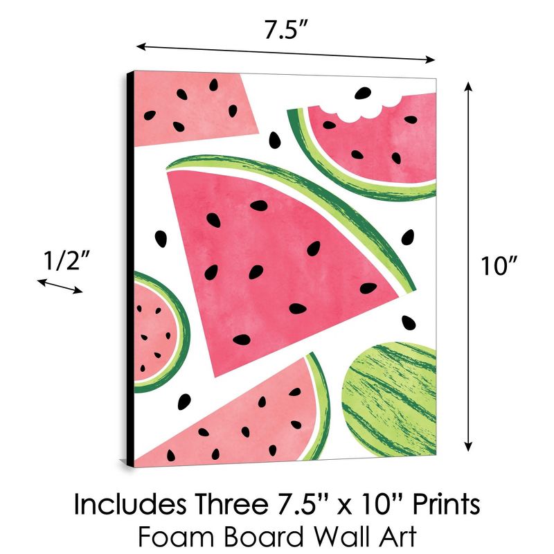 Big Dot of Happiness Sweet Watermelon - Fruit Kitchen Wall Art and Kids Room Decor - 7.5 x 10 inches - Set of 3 Prints, 5 of 8