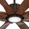 80" Possini Euro Design Defender Modern Indoor Outdoor Ceiling Fan with Dimmable LED Light Remote Oil Rubbed Bronze Koa Damp Rated for Patio Exterior - 3 of 4